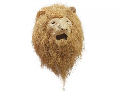 Raffia Lion Trophy Head